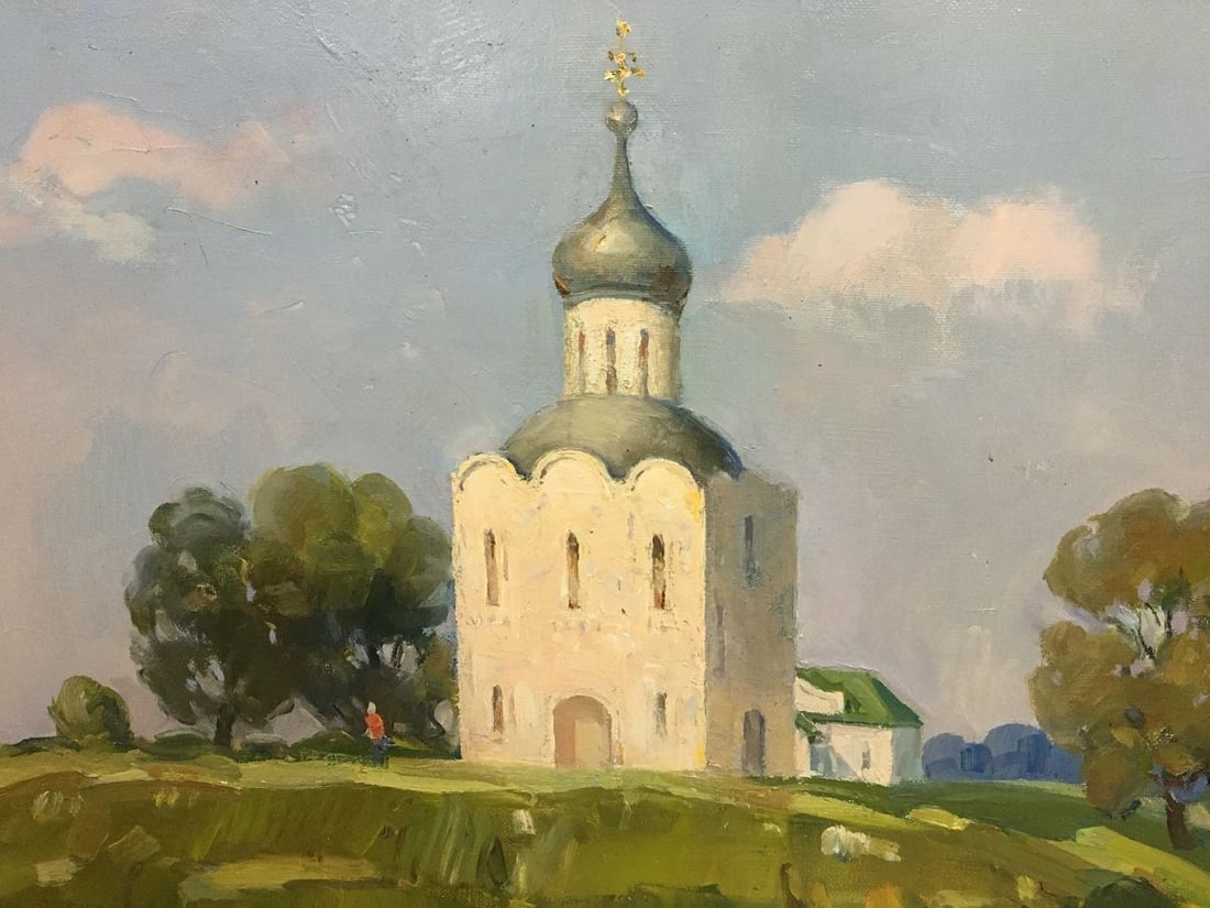 Oil painting Church landscape Strelov Arkady Efimovich - 6