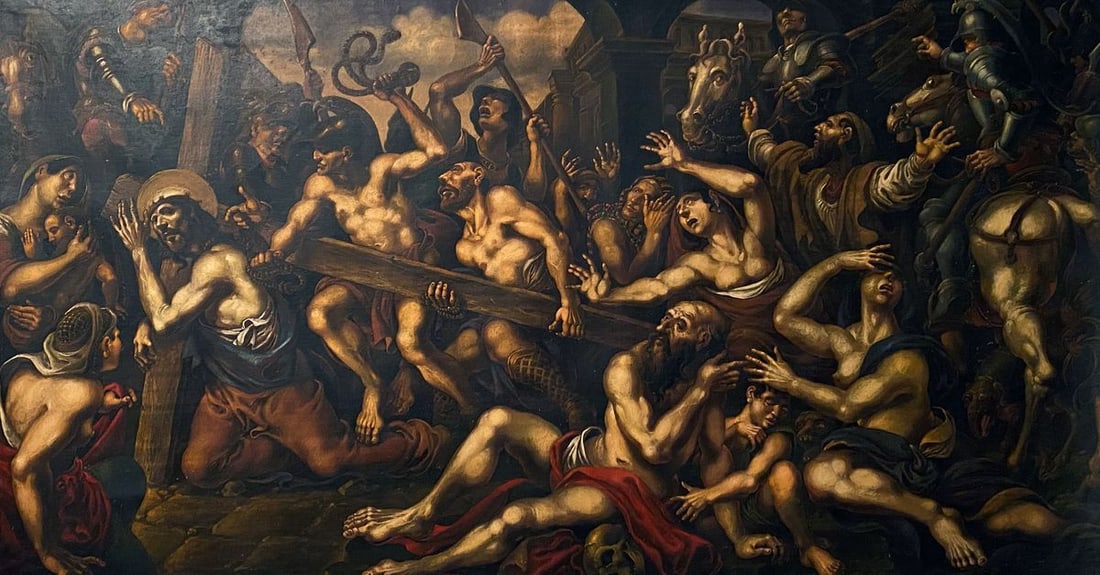 Oil painting Carrying the cross Litvinov Oleg Arkad'yevich (1 of 12)