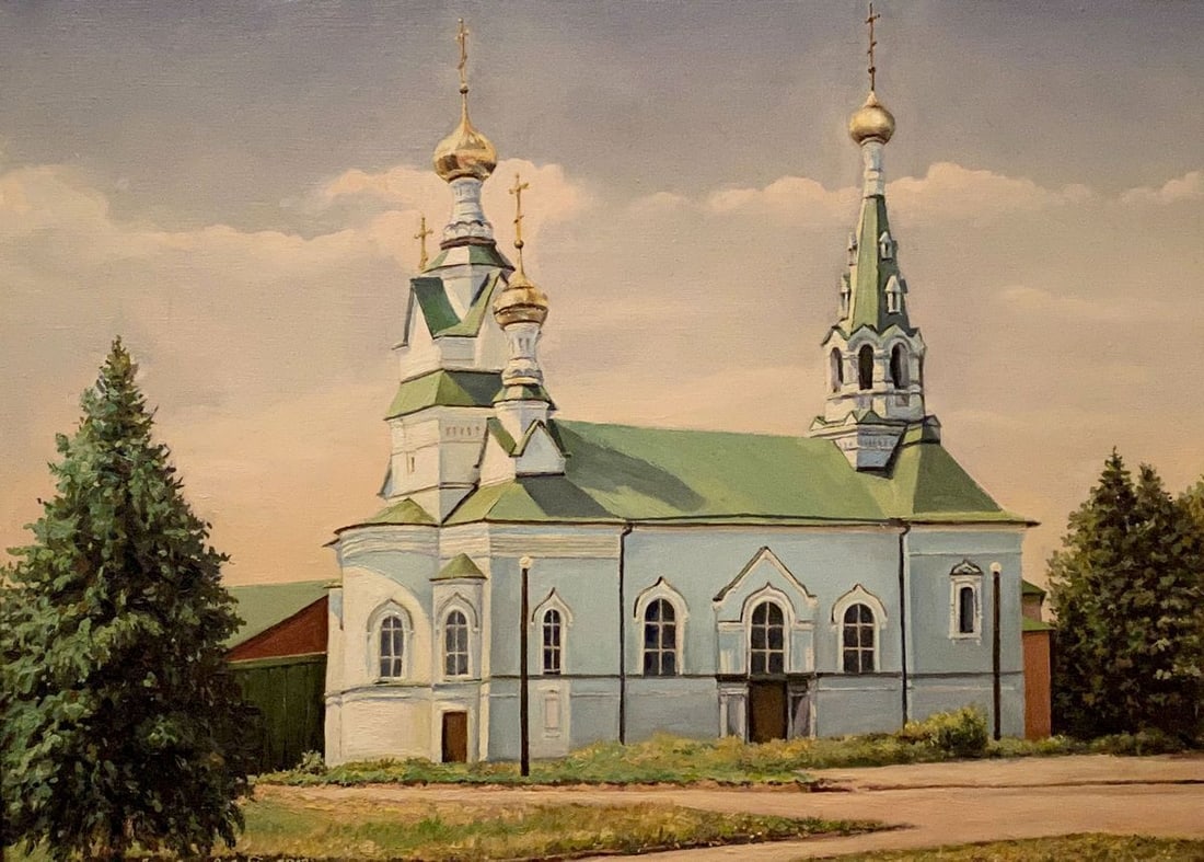 Oil painting Fraternal church Litvinov Arkady Petrovich: Title: Oil painting Fraternal church Litvinov Arkady Petrovich Description: NoLitv 630 *** ABOUT THIS PAINTING *** * TITLE: "Fraternal church" * ARTIST: Litvinov Arkady Petrovich * SIZE: 44x59 cm/'17.
