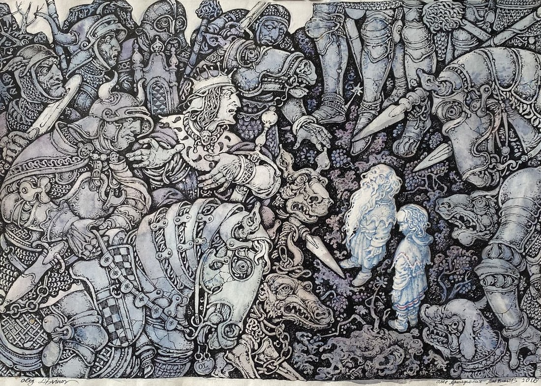 Watercolor,mascara, painting Series of paintings "Stevenson "Heather Ale"" Litvinov Oleg (1 of 12)