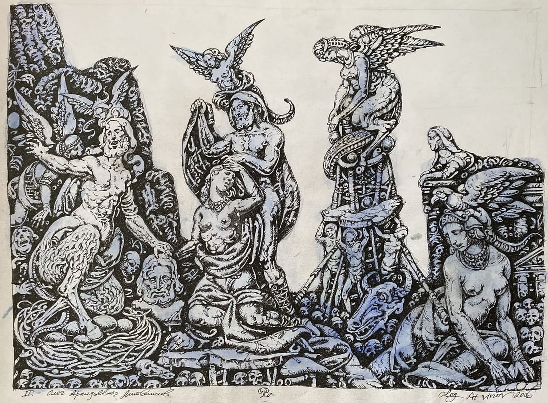 Watercolor, mascara, painting Series of paintings "King Oedipus" Litvinov Oleg Arkad'yevich (1 of 10)