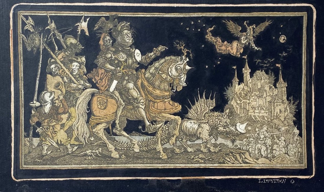 Watercolor, mascara, painting Treasure Island Litvinov Oleg Arkad'yevich (1 of 10)