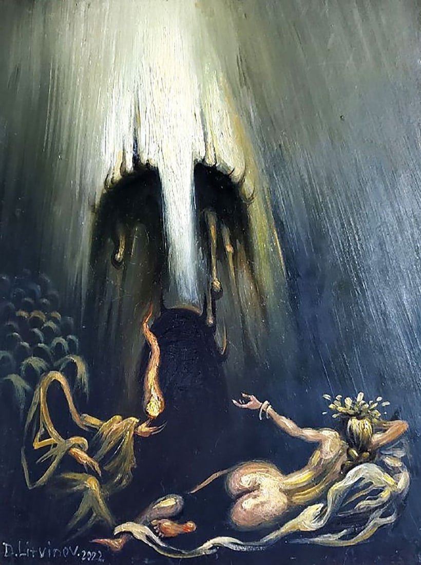 Oil painting Mystery of fire Litvinov Daniil Olegovich (1 of 6)