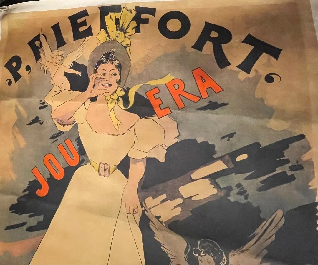 Original Vintage c. 1895 "Pierffort" Poster Linen Backed - 2