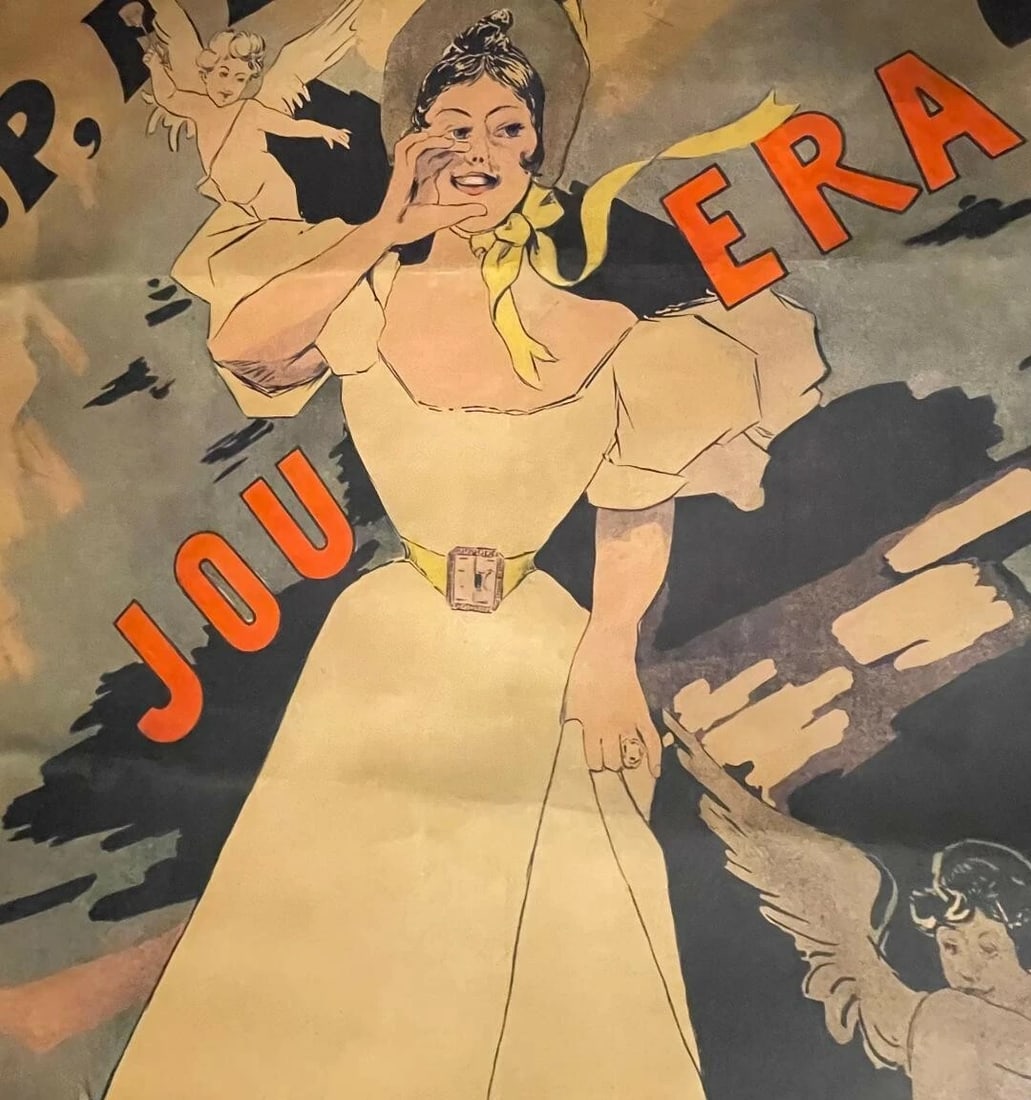 Original Vintage c. 1895 "Pierffort" Poster Linen Backed - 3