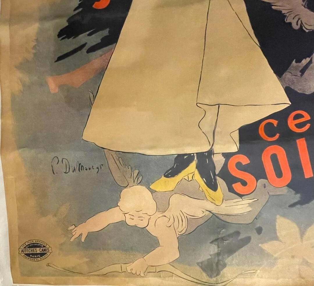 Original Vintage c. 1895 "Pierffort" Poster Linen Backed - 7