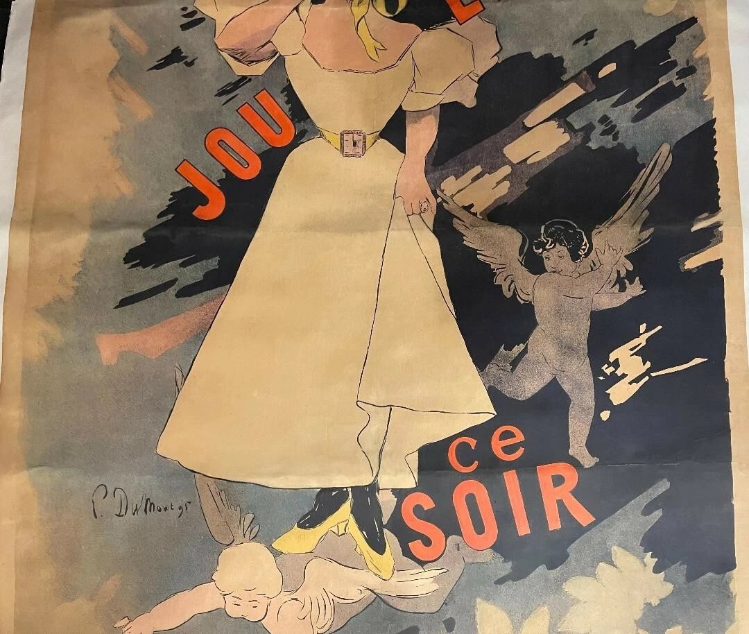 Original Vintage c. 1895 "Pierffort" Poster Linen Backed - 8