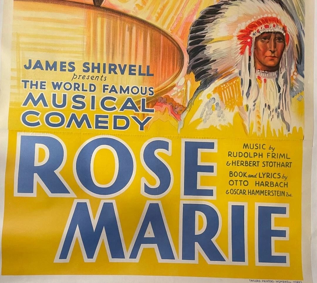 Original Vintage c. 1920 "Rose Marie" Musical Comedy Poster Linen Backed - 5