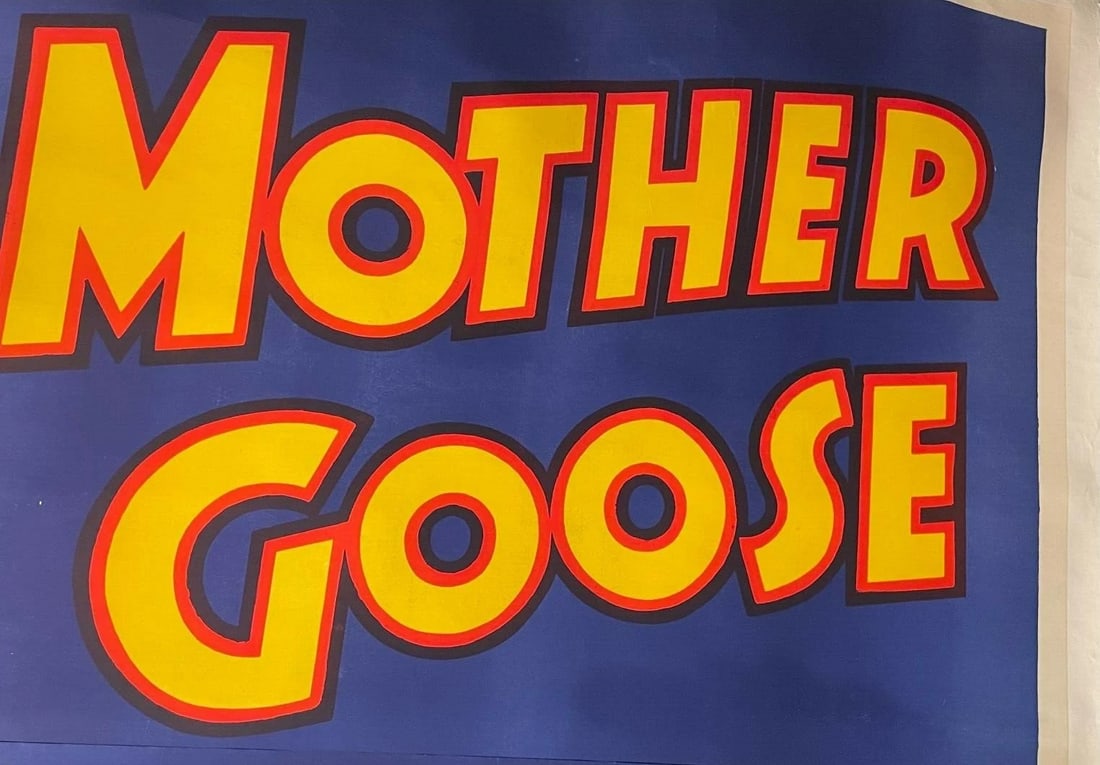 Original c. 1930 Vintage "Mother Goose" Children's Theater Poster Linen Backed - 5