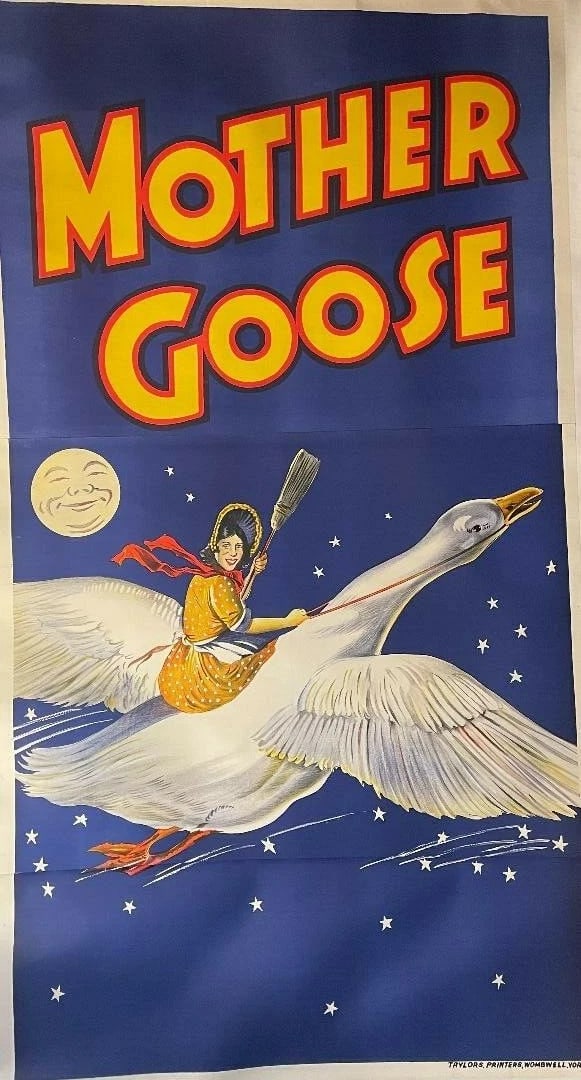 Original c. 1930 Vintage "Mother Goose" Children's Theater Poster Linen Backed - 6