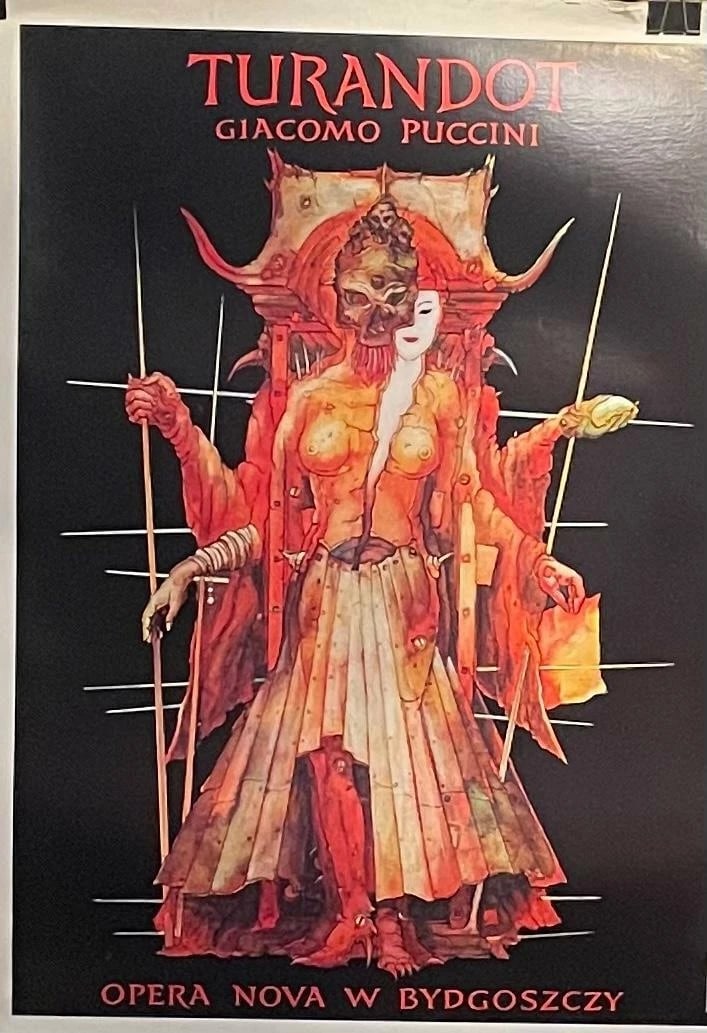 Original Vintage Puccini "Turandot" Opera Poster Linen Backed - 2