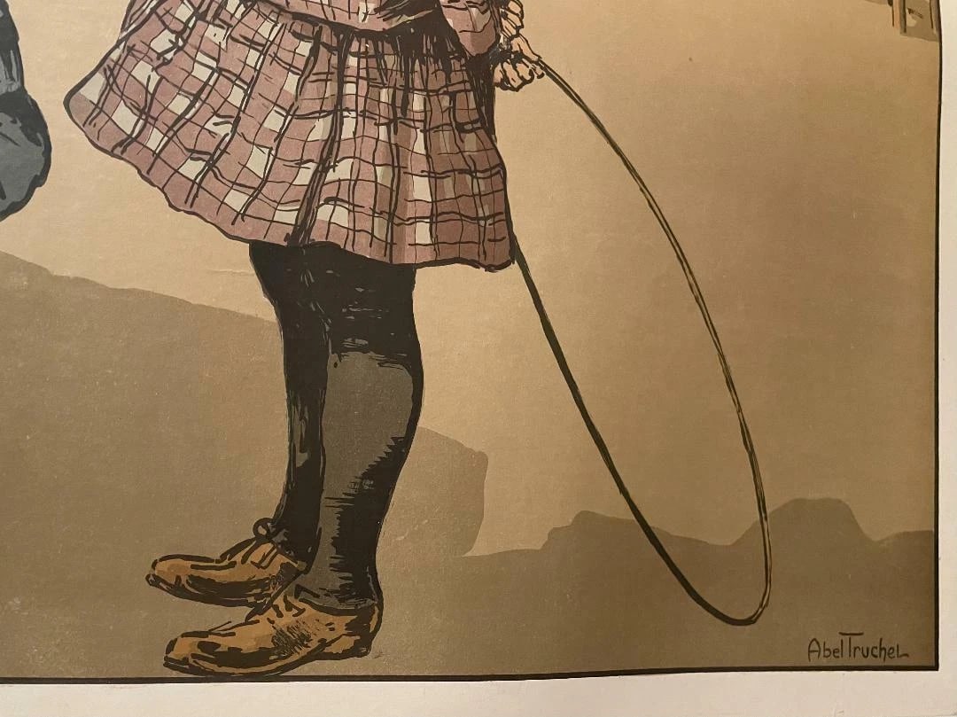 Original c.1900 Abel Truchet Vintage "Luxembourg Park Poster Linen Backed - 3