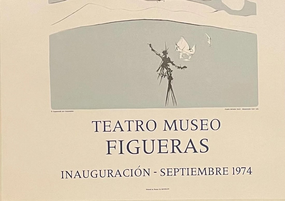 Original Vintage 1974 Salvador Dali Exhibition Poster Linen Backed - 2