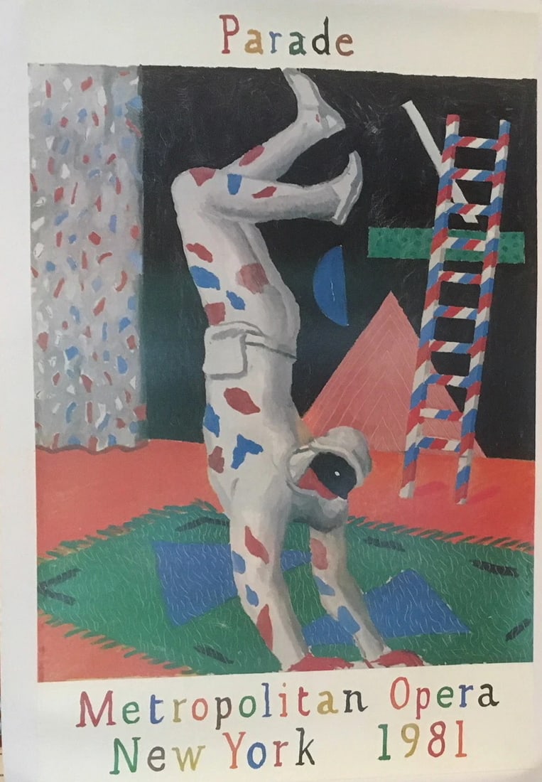Original Vintage 1981 David Hockney Metropolitan Opera Poster Linen Backed: Title: Original Vintage 1981 David Hockney Metropolitan Opera Poster Linen Backed Description: David Hockney was born in 1937 in Bradford, England. He became internationally famous in the early 1960s