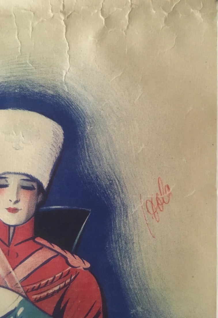 Original Vintage Dola Mazourka Blue Opera Poster Linen Backed - 5