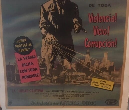 Original Vintage 1952 Captive City Spanish Poster Linen Backed - 4