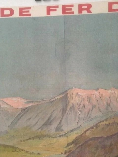 Original Vintage c.1910 Auvergne French Travel Poster Linen Backed - 5