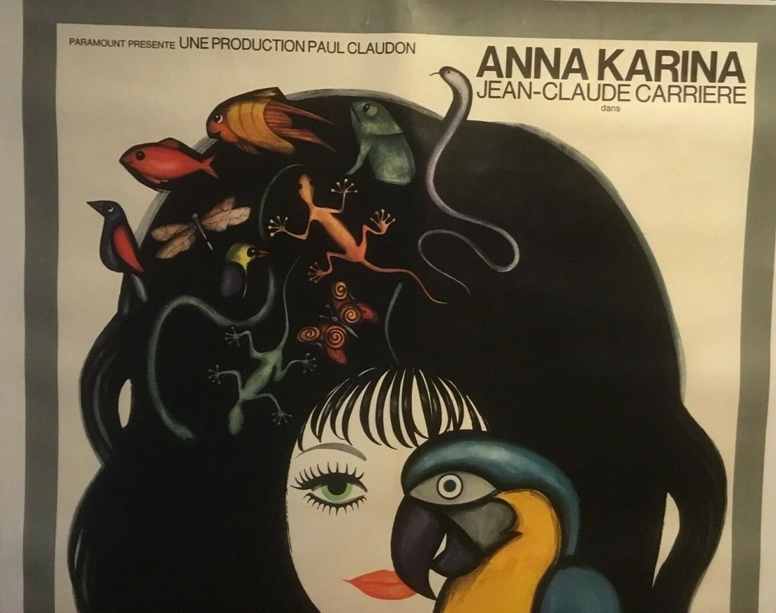 Original Vintage Anna Karina "L'Alliance" French Movie Poster Linen Backed - 3