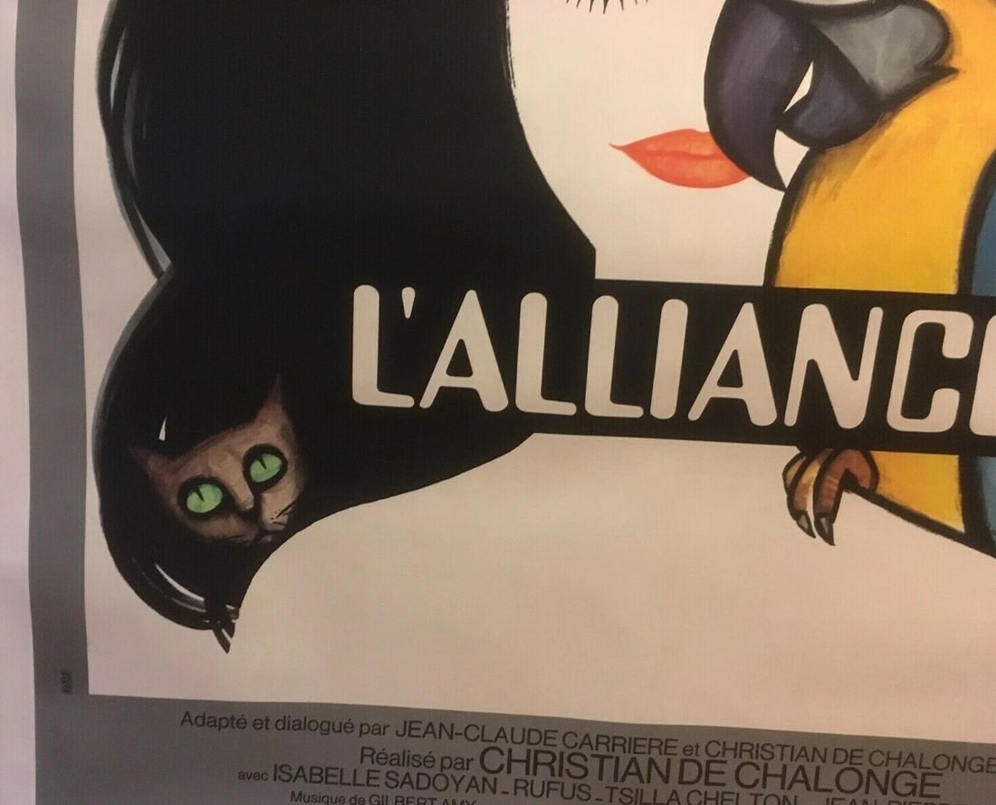 Original Vintage Anna Karina "L'Alliance" French Movie Poster Linen Backed - 5