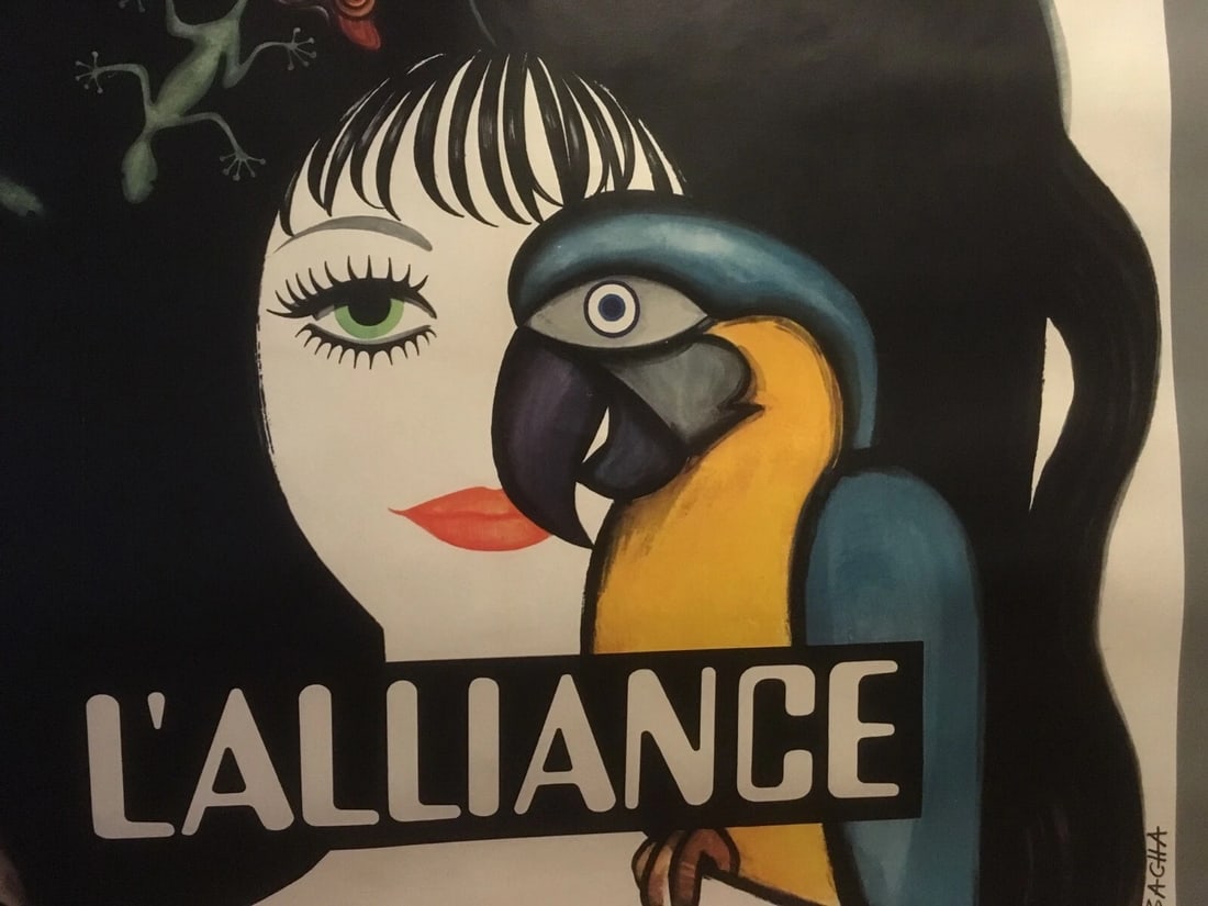 Original Vintage Anna Karina "L'Alliance" French Movie Poster Linen Backed - 6