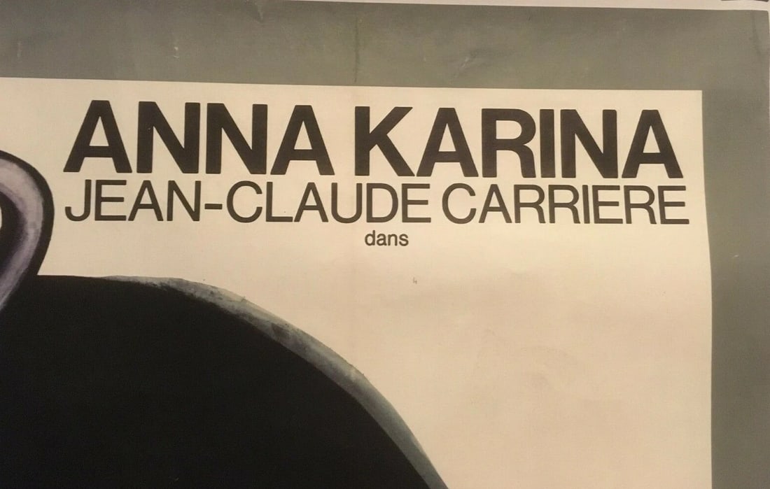 Original Vintage Anna Karina "L'Alliance" French Movie Poster Linen Backed - 7