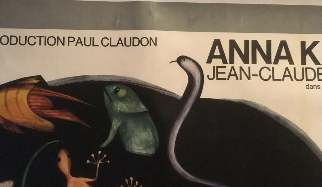 Original Vintage Anna Karina "L'Alliance" French Movie Poster Linen Backed - 8