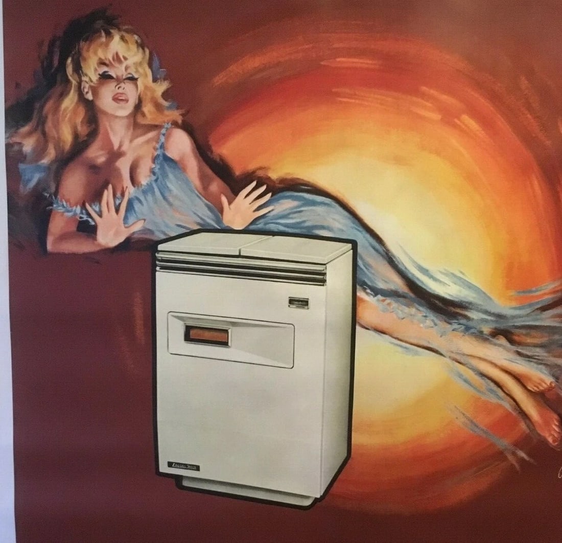 Original Vintage Zaegel Held Heater Poster Linen Backed - 4