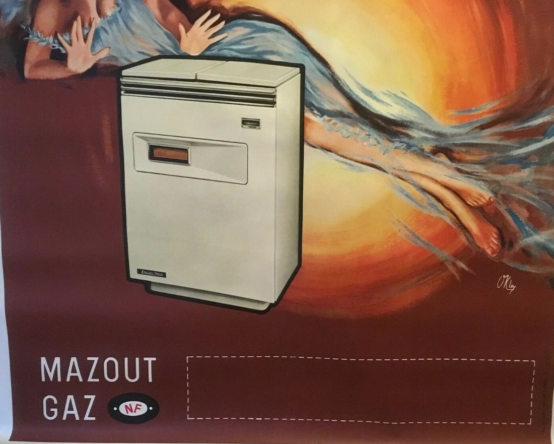 Original Vintage Zaegel Held Heater Poster Linen Backed - 5
