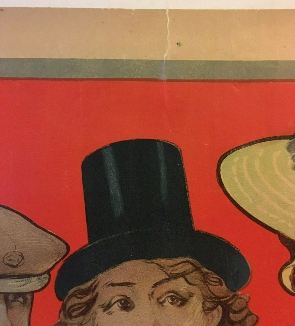 Original Vintage c.1900 Cachou Lajounie Tomagno Poster Linen Backed - 5