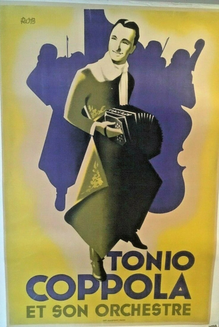 Original Vintage "Tonio Coppola" Entertainer Poster Linen Backed - 2