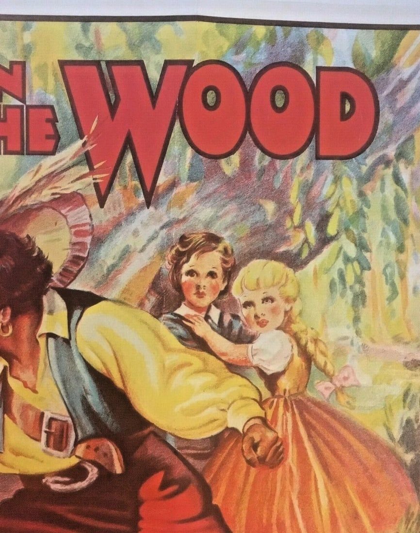 Original Vintage "Babes in the Wood" Children's Theater Poster Linen Backed - 5