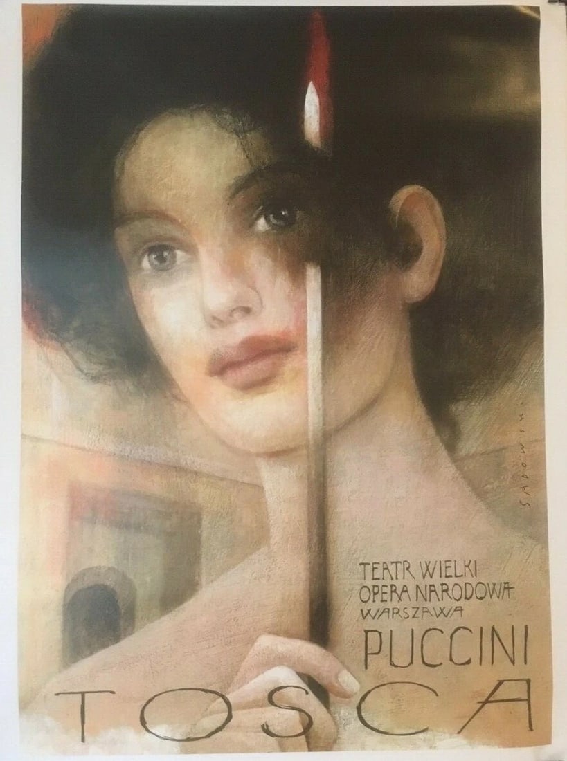 Original Vintage "Tosca" Opera Poster Linen Backed - 2