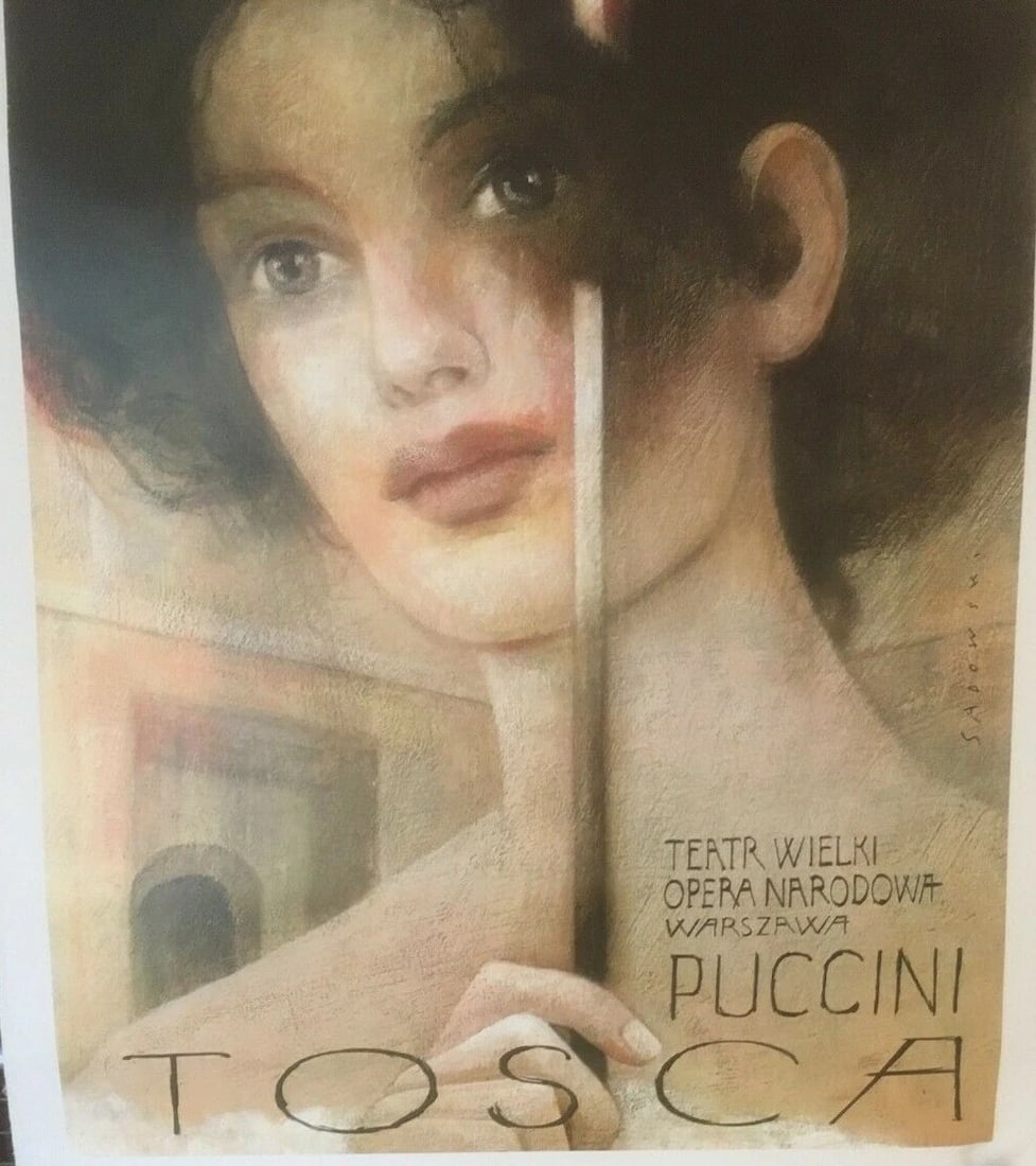 Original Vintage "Tosca" Opera Poster Linen Backed - 5