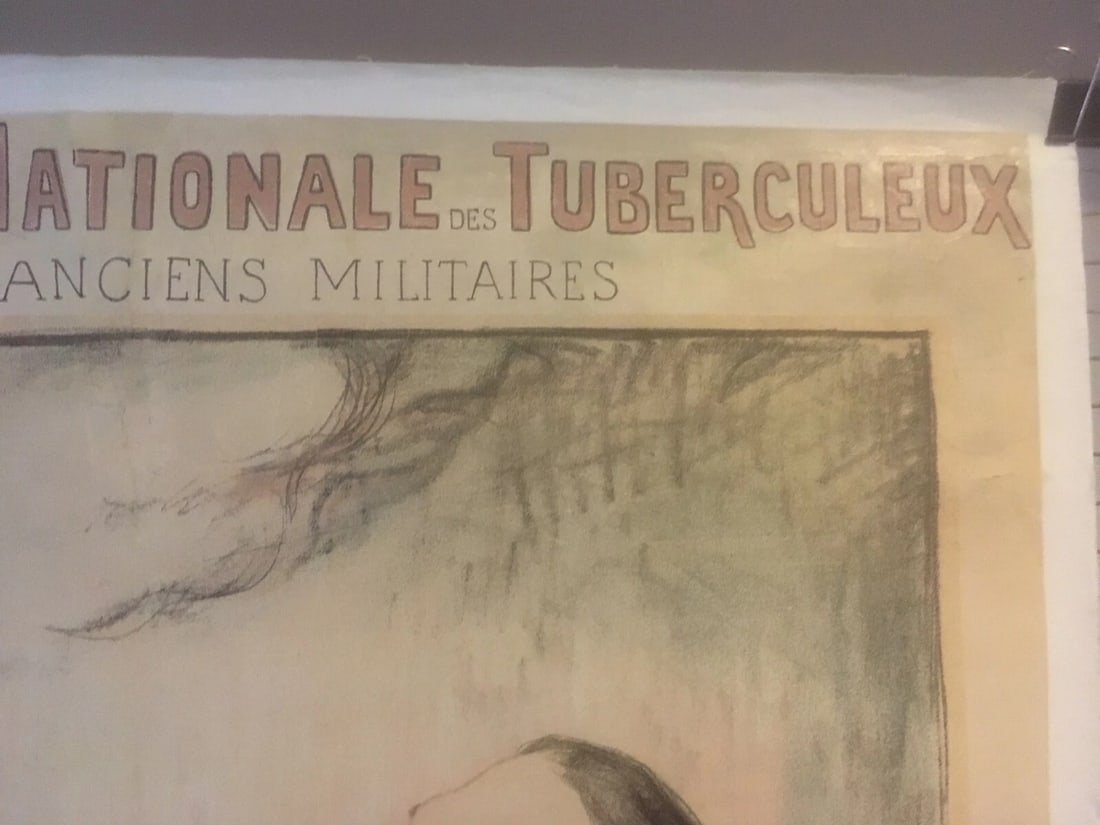 Original Vintage French National Tuberculosis Day Poster Linen Backed - 4