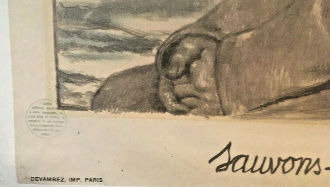 Original Vintage French National Tuberculosis Day Poster Linen Backed - 6