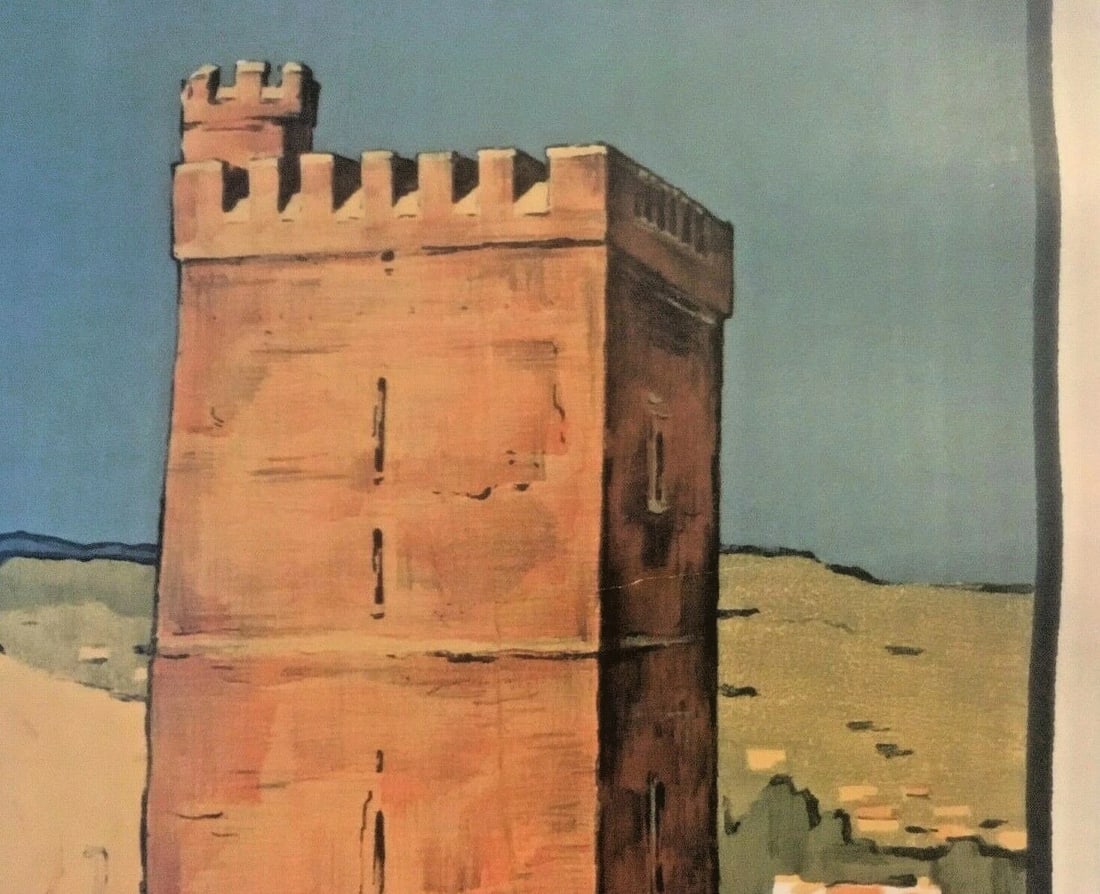 Original Vintage c1930 "Halsingborg Schweden" Swedish Travel Poster Linen Backed - 5