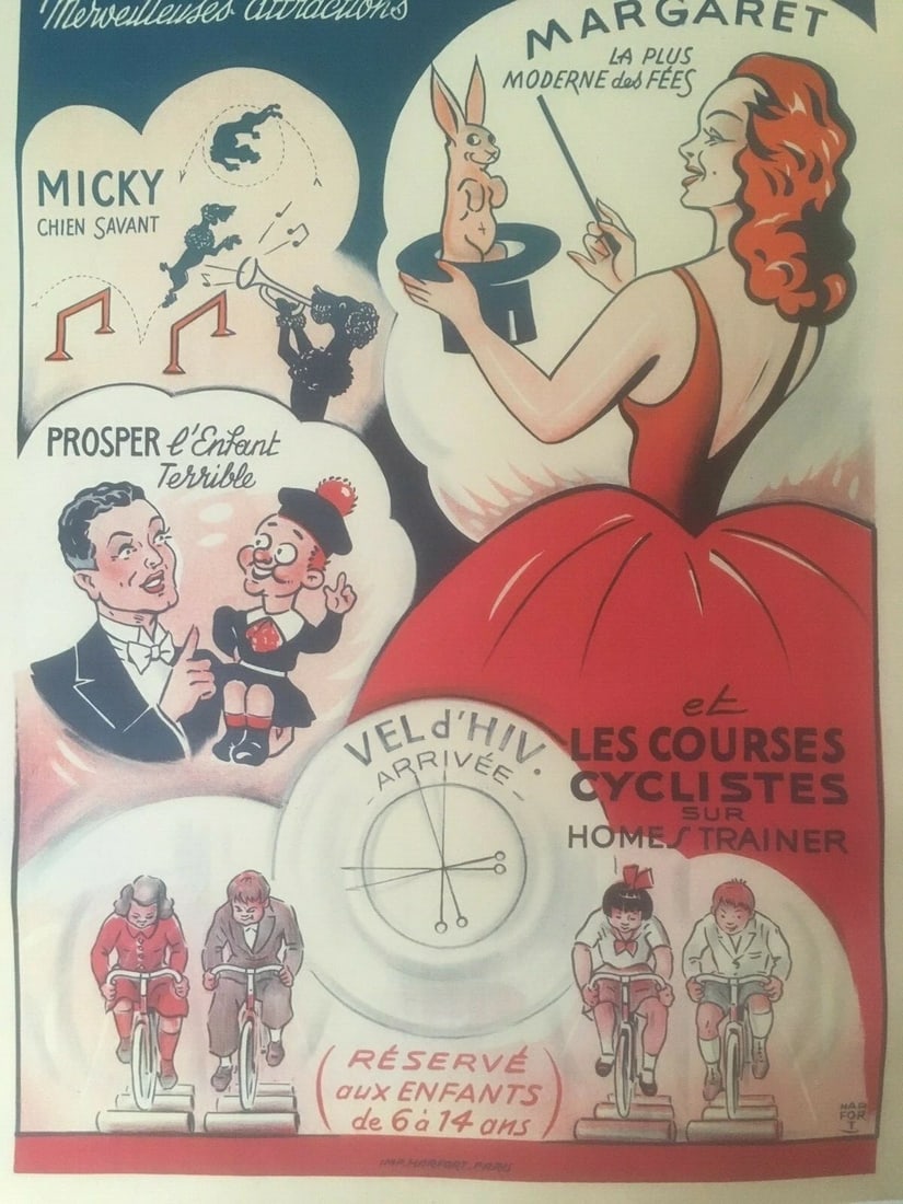 Original Vintage c.1920 French Children's Theatre Poster Linen Backed - 5