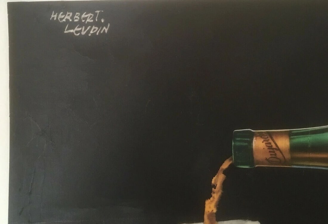 Original Vintage c.1950 Dujardin Wine Poster Linen Backed - 6