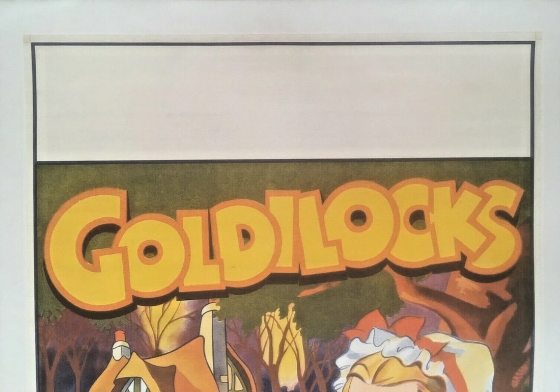Original Vintage Goldilocks & The Three Bears Poster Linen Backed - 3