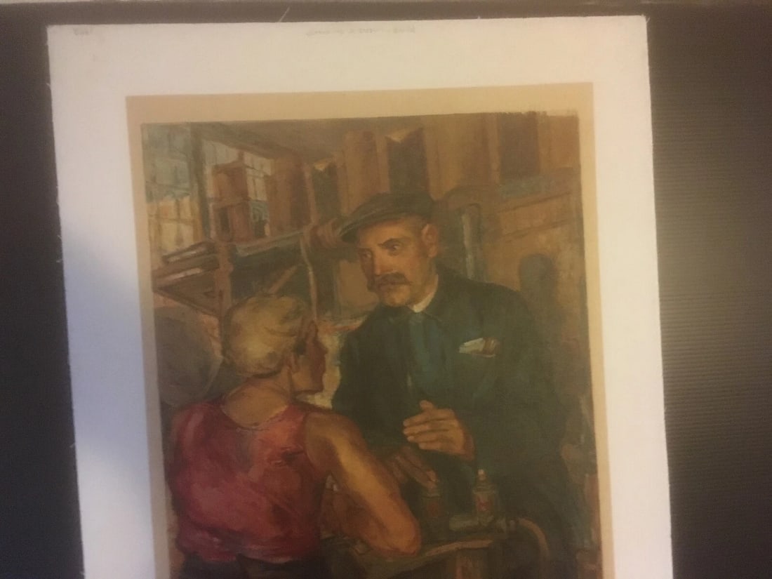 Original Vintage 1932 Russian "Peter Worker of the Month" Poster Linen Backed - 3