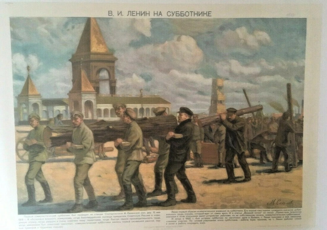 Original Vintage Russian Propaganda Poster Linen Backed (1 of 5)
