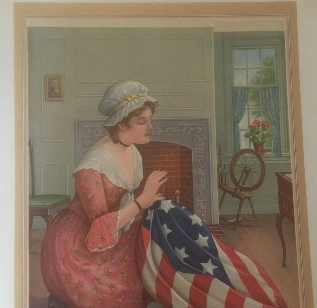 Original Vintage American Calendar Company Poster Linen Backed - 2