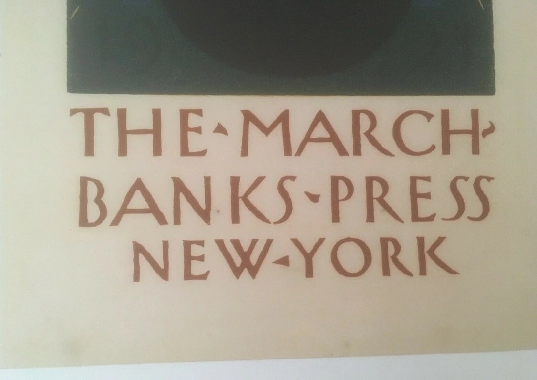 Original Vintage 1923 The Marchbank Press New York Poster Linen Backed - 4