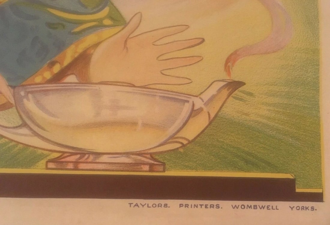 Original Vintage c.1930 Aladdin Children's Theater Poster Linen Backed - 5