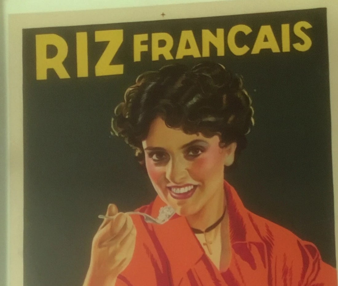 Original Vintage Riz Francais French Rice Poster Linen Backed - 2