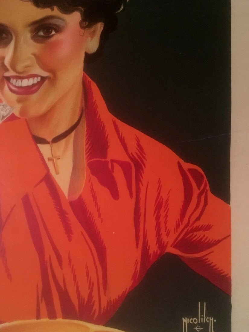 Original Vintage Riz Francais French Rice Poster Linen Backed - 3