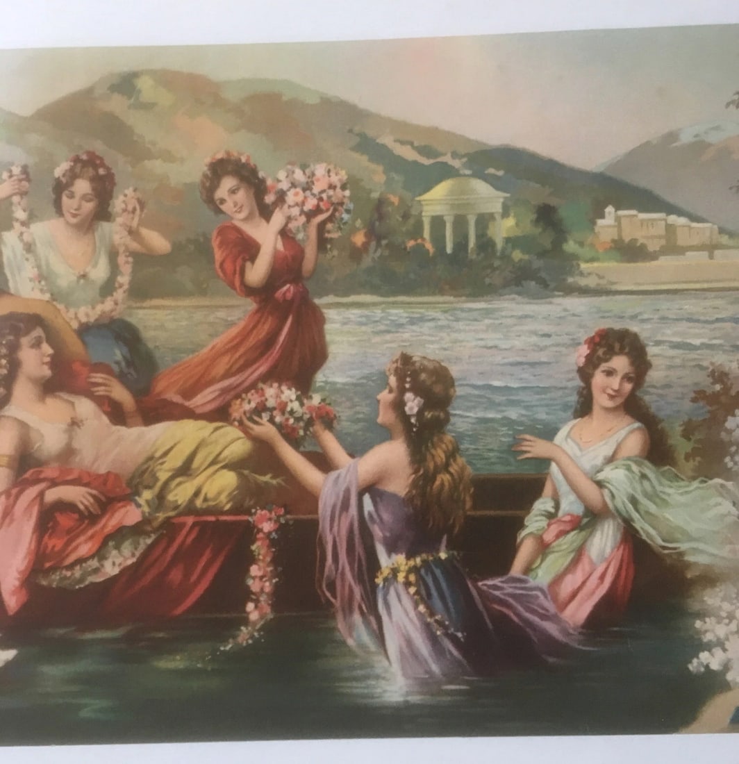 Original Vintage c.1900 "Lagos" Chromolithographic Poster Linen Backed - 4
