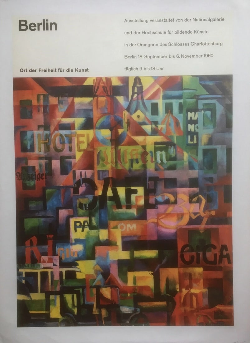 Original Vintage Berlin Germany Travel Poster Linen Backed (1 of 4)