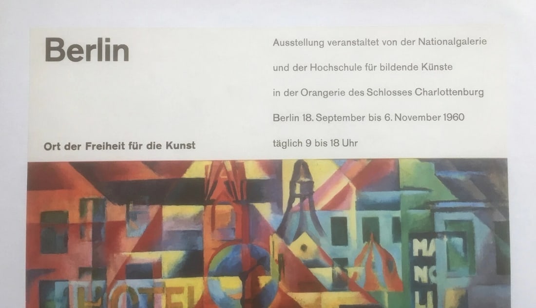 Original Vintage Berlin Germany Travel Poster Linen Backed - 2