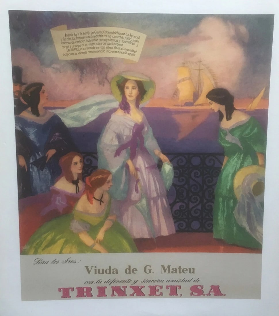 Original Vintage "Trinxet" c.1930 Spanish Linens Poster Linen Backed: Title: Original Vintage "Trinxet" c.1930 Spanish Linens Poster Linen Backed Description: A colorful, circa 1930 Spanish poster advertising linens. The poster is linen backed, measures 15" x 17" and is